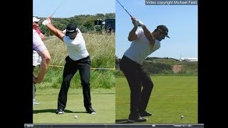 Jon Rahm golf swing  Long Iron faceon amp downtheline July 2017 [upl. by Beekman225]