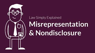 Misrepresentation and Nondisclosure  Contracts  Defenses amp Excuses [upl. by Dlawso]