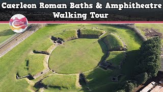 CAERLEON ROMAN BATHS amp AMPHITHEATRE WALES  Walking Tour  Pinned on Places [upl. by Armilla531]