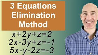 Solving Systems of 3 Equations Elimination [upl. by Aleek]