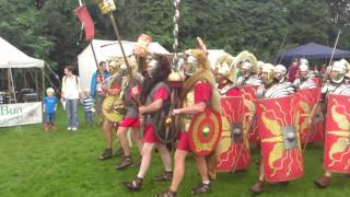 Roman Reenactment at the Amphitheatre in Caerleon Marching In [upl. by Fini]