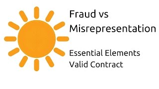 Fraud vs Misrepresentation  Other Essential Elements of a Valid Contract  CA CPT  CS amp CMA [upl. by Orimisac]